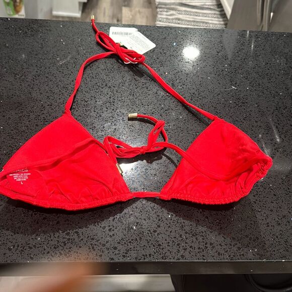 NWT Monday Swimwear Palma Triangle Bikini Top Size Large Paprika Red - Picture 2 of 6